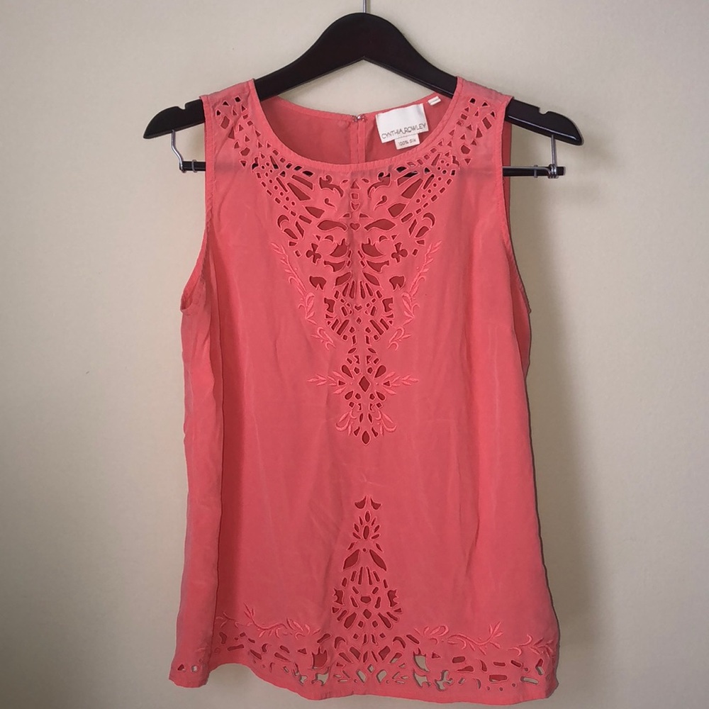 Cynthia Rowley 100% Silk Pink Blouse (size-M)